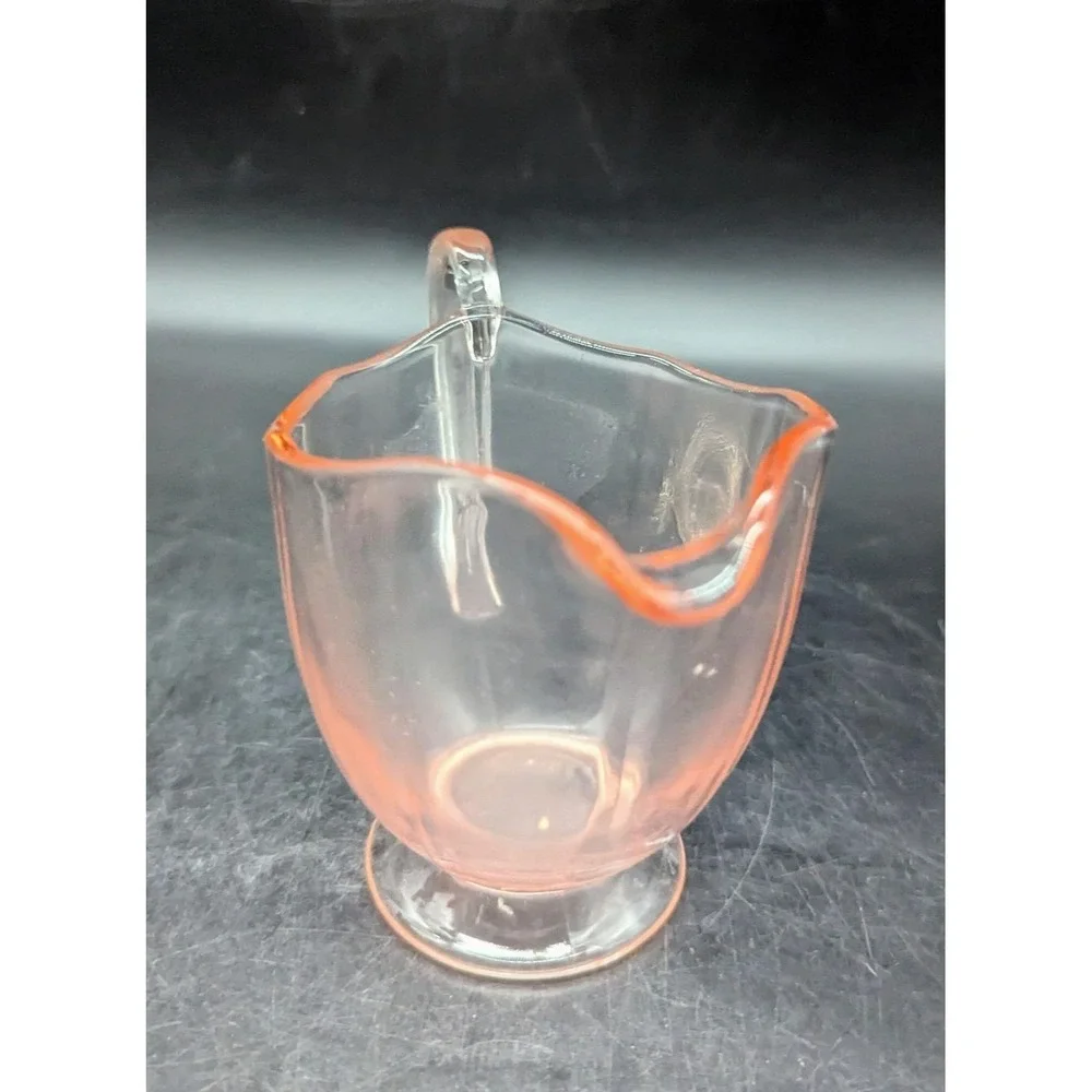 Vintage Fostoria Glass Pink Rose Line 2375 Fairfax Footed Creamer 3 .75